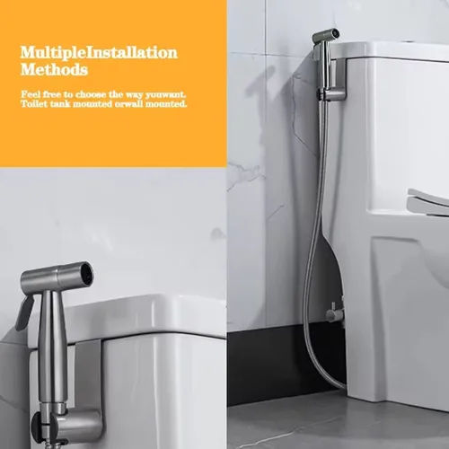 Imagen 2 del producto Juego de rociador de bidé de mano, grifo de bidé de mano de acero inoxidable para baño, rociador de mano, cabezal de ducha