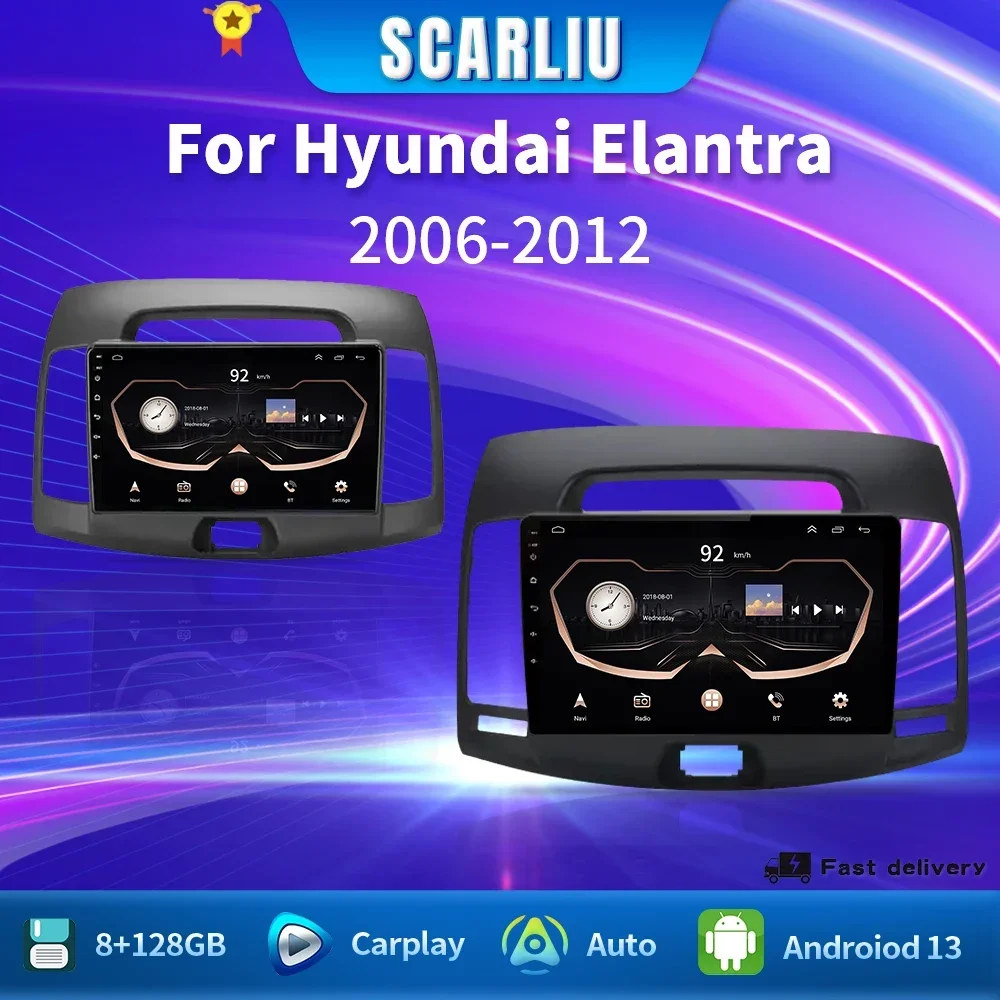 

for Hyundai Elantra 4 HD 2006-2012 Navigation GPS Auto Stereo Carplay Android 13 2Din 4G Car Radio Multimedia Video Player