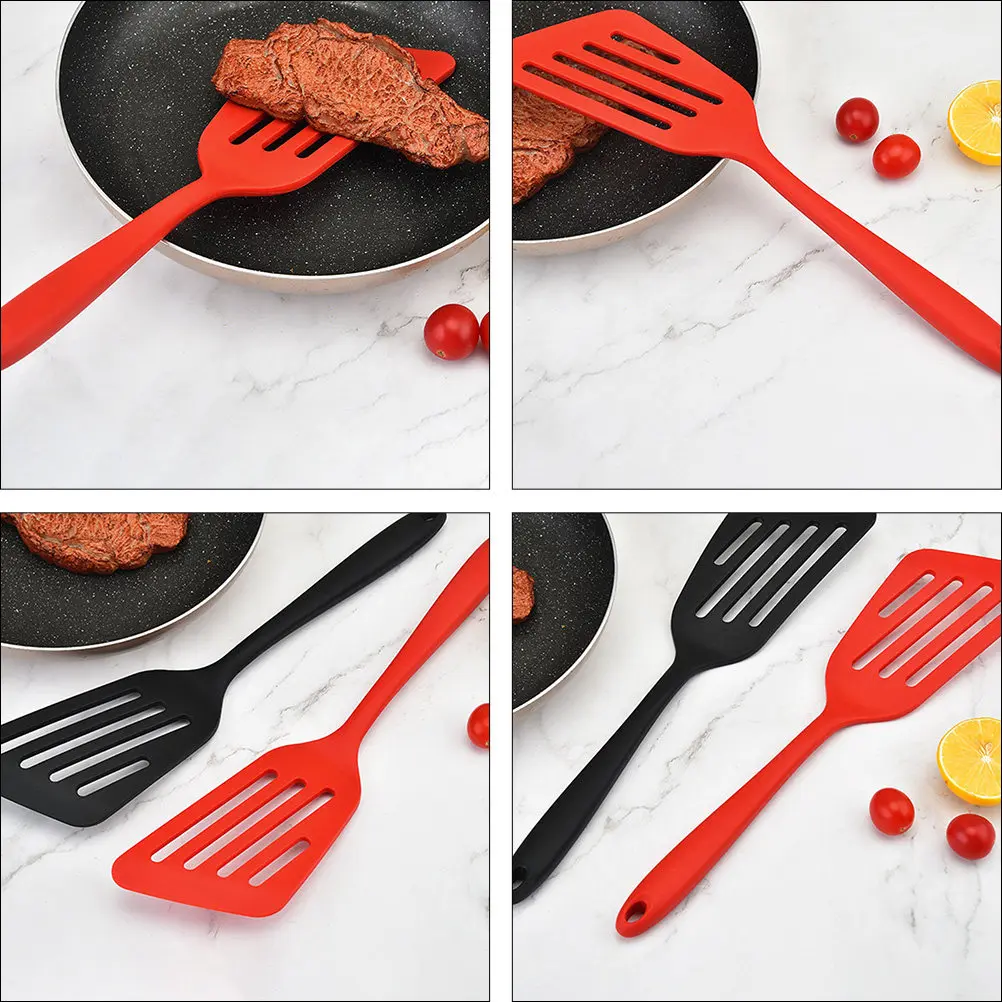

2Pcs Silicone Cooking Spatulas Heat-Resistant Non-Stick Steak Shovels for Baking Grilling Frying Pancakes Pastries Kitchen