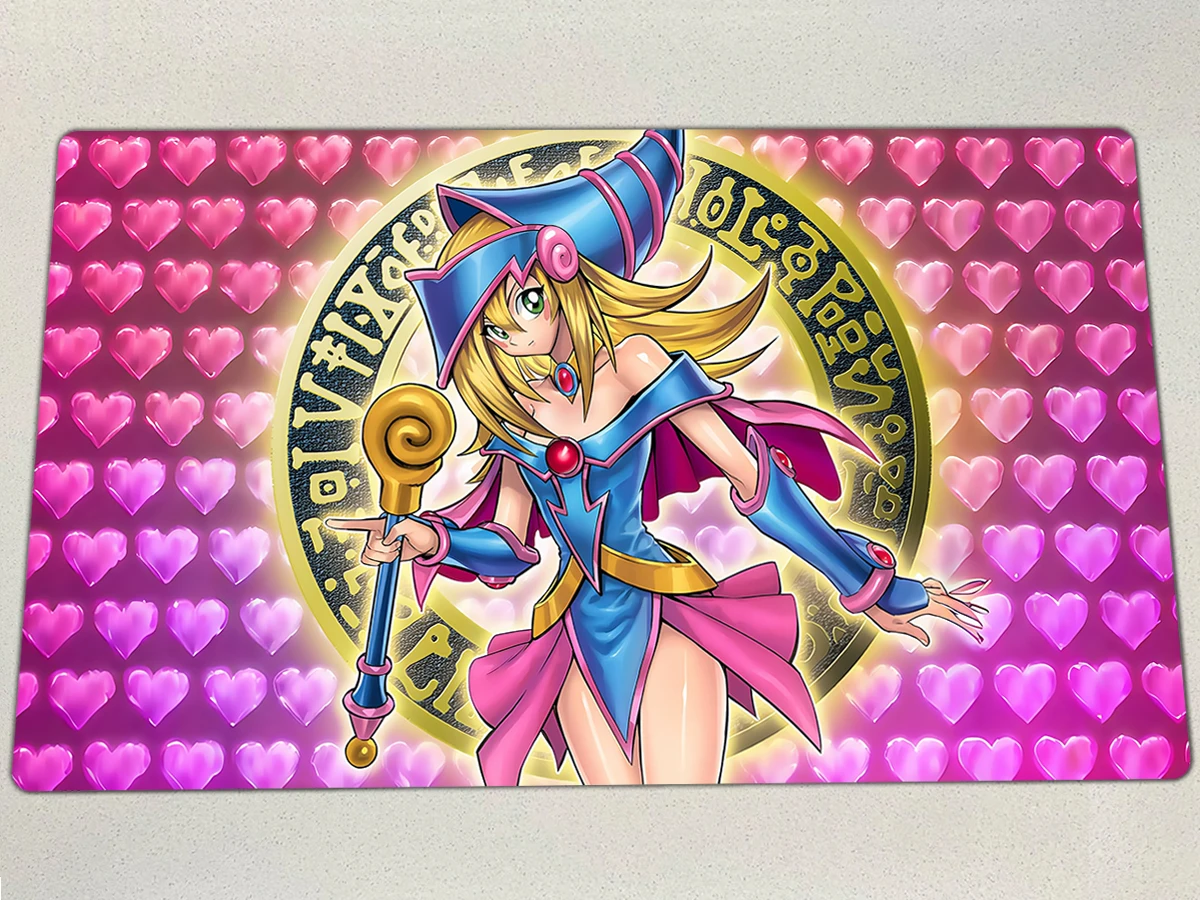 

YuGiOh Playmat Dark Magician Girl TCG CCG Mat Black Magician Girl Pad Trading Card Game Mat Rubber Mousepad Free Bag 600x350x2mm