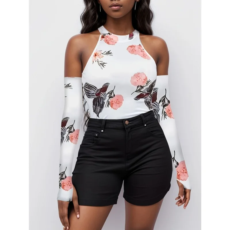 

Women's Summer Slim Fit Tank Top and Shorts Two-Piece Set with Sleeveless Top, High Waisted Belt, and Shorts with Pockets