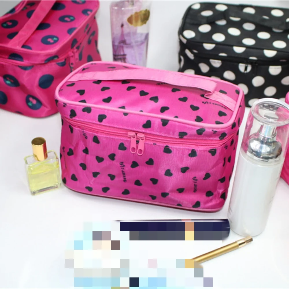 Dot Makeup Bag Travel Portable Large Capacity Toiletry Organizer Storage Box Carry On Waterproof Handbag Cosmetic Bag Wash Bag