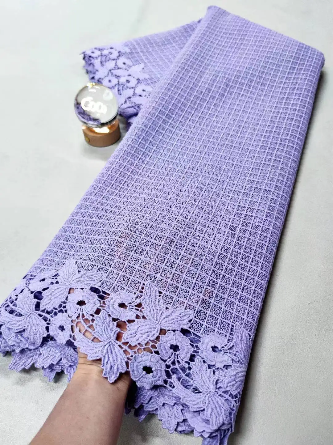 

African Nigerian Embroidery Lace Fabric,Latest,Women,Wedding Dress,Tulle,Cotton Fabrics By The Meter,High Quality,2024,5 Yards