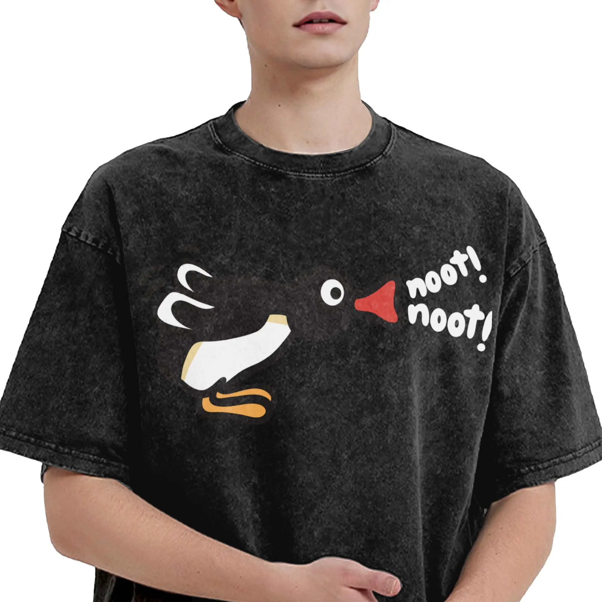 غسلها تي شيرت Noot Noot Pingu الهيب هوب الجدة تي شيرت كبير الحجم البطريق الكرتون الشارع الشهير المطبوعة بلايز تيز للرجال والنساء #3