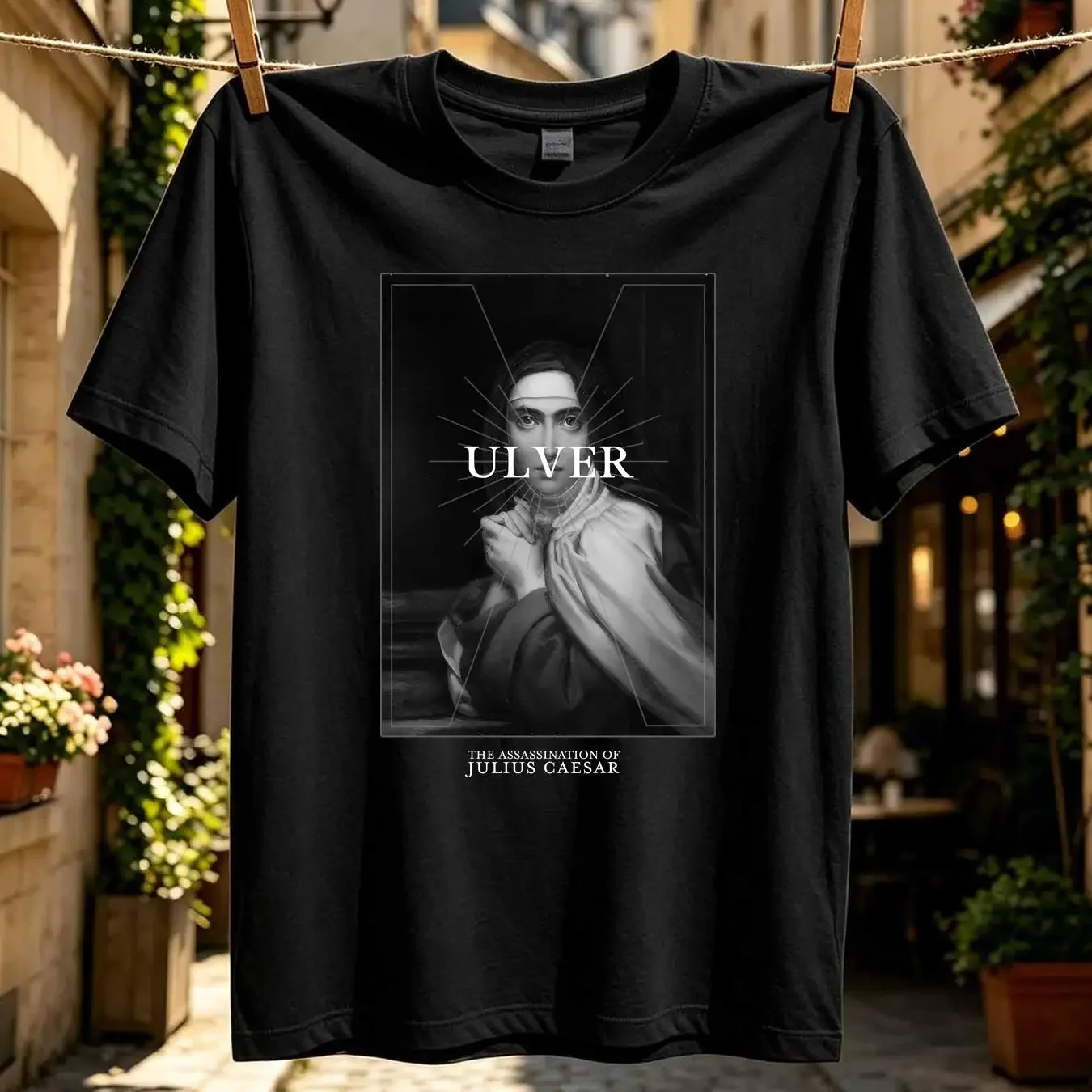 washed T Shirt Ulver 'Teresa Of Avila' Black NEW OFFICIAL vintage Washed graphic Comfortable Casual Breathable Soft