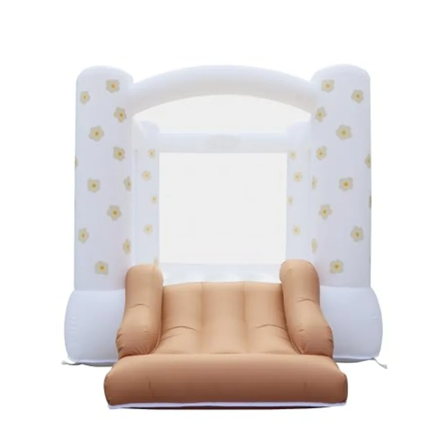 바운스 하우스, 8.5피트 길이 x 7피트 너비 x 6.5피트 높이, 중성적인 꽃무늬 슬라이드가 있는 바운스 하우스, UL 블로워 포함, 어린이를 위한 트렌디한 바운서