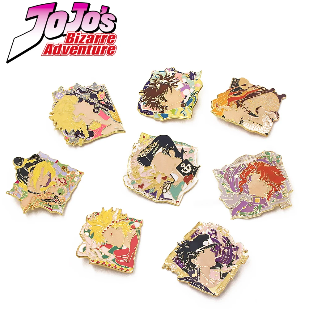 Anime JoJo Bizarre Adventure Enamel Pins Brooch Kujo Jotaro Jolyne Cujoh Figure Badge for Bag Jacket Backpack Decoration Jewelry