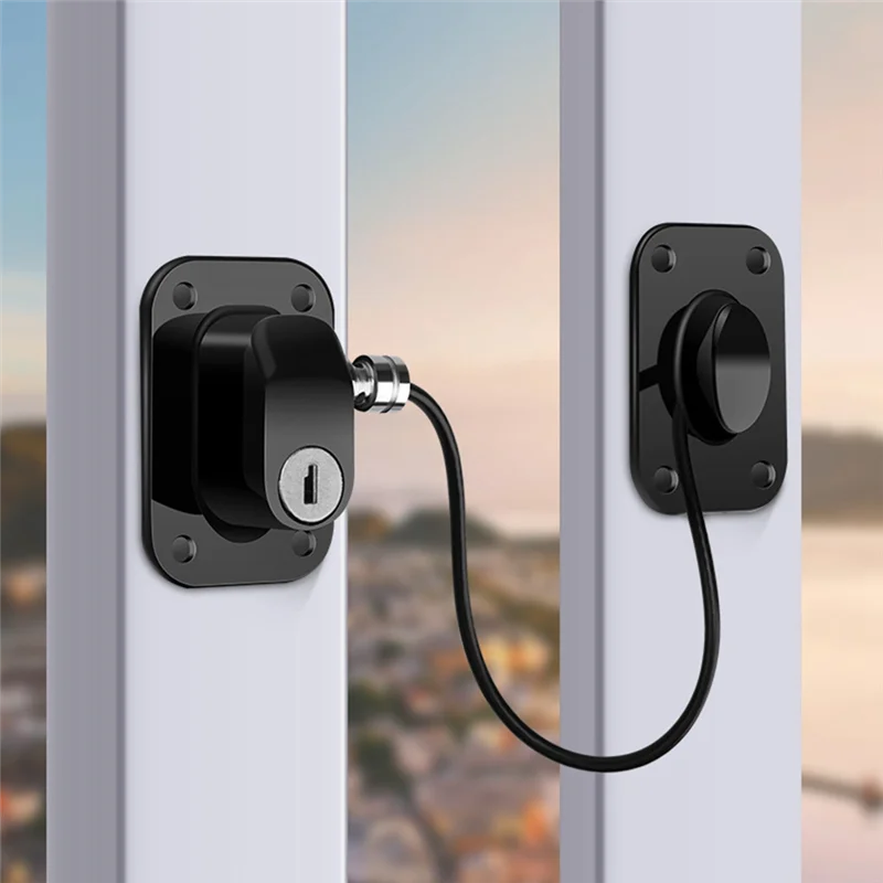 

2PCS Refrigerator Lock Fridge Lock Protection Fridge Locks Surface-Friendly Freezer Lock ,Black With Key-A21R