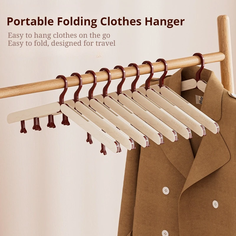 

Foldable Clothes Hanger with Clips Clothes Socks Drying Hangers Portable Clothing Rack for Business Trips Traveling Hotels Home