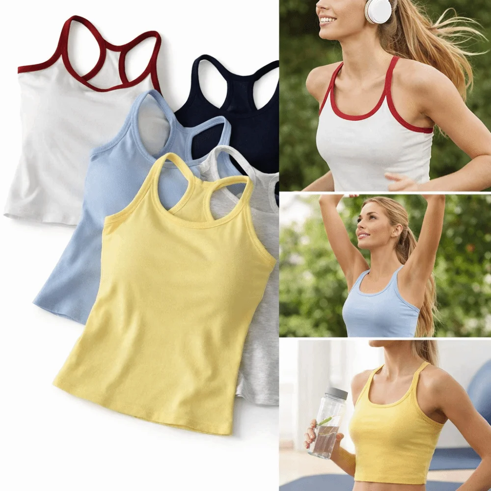 Wide Shoulder Straps Hollow Vest Elastic Thin H-Shaped Back Tank Tops Comfortable Slim Design Breast Small Camisole Casual Wear