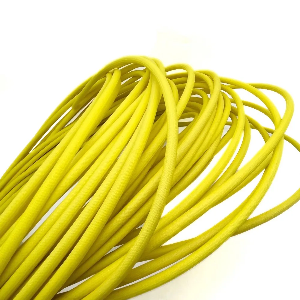 200 Deg.C Fiberglass Tube Silicone Resin Braided Wire Sleeve ID 1 ~ 20mmFlame Resistant Fiber Glass Insulate Cable Pipe Protect