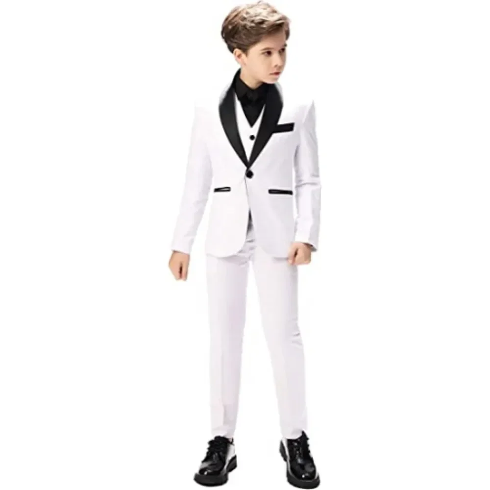 

Boy Suit 3 Pieces Casual Jacket with Vest Pants Wedding Kids Tuxedo Party Child Formal Blazer 3-16 Years Olds Custom Made