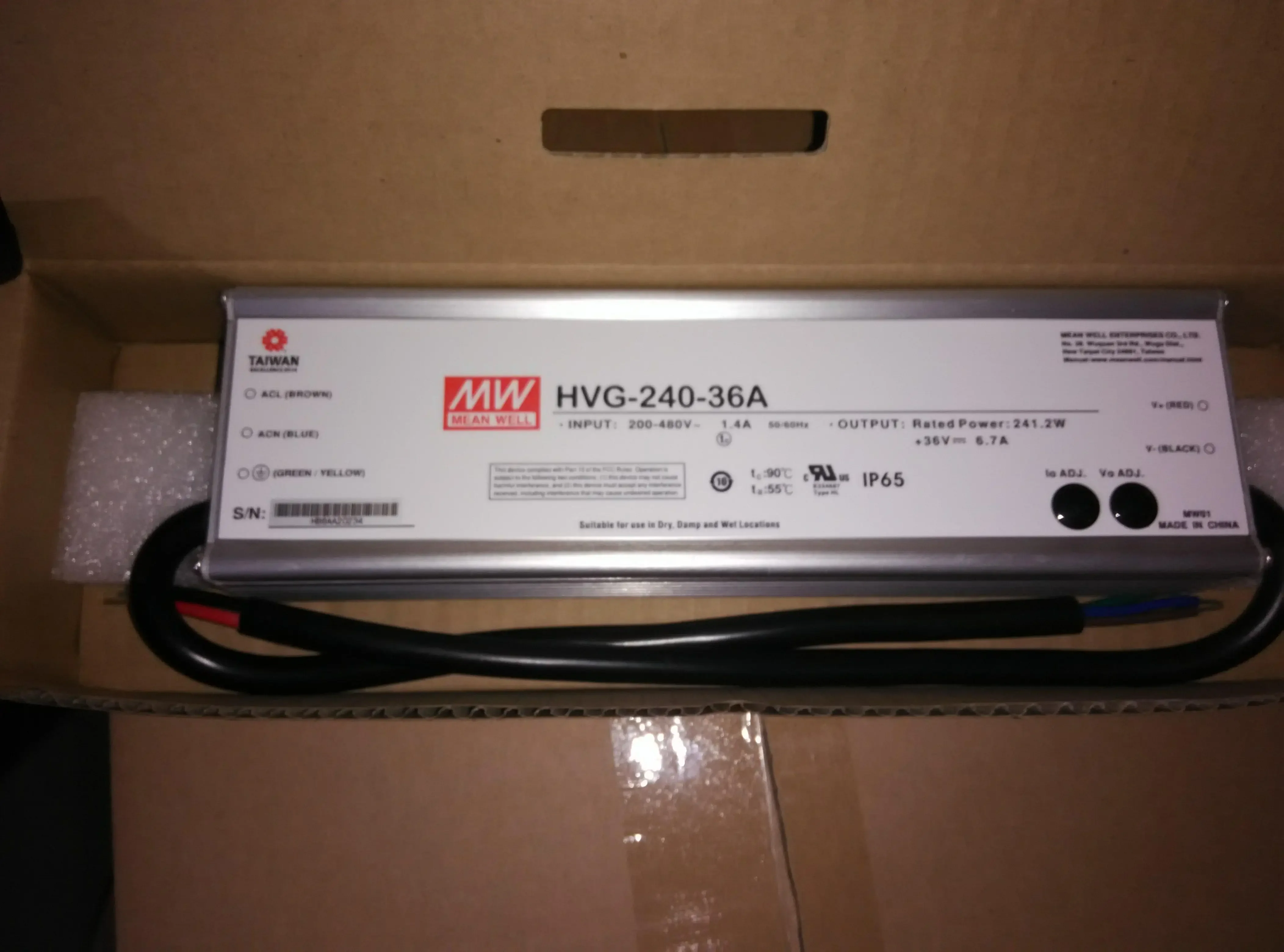 Taiwan Mingwei Power Switching Power Supply HVG-240-24A 240W 24V 10A First-level Authorized Distribution