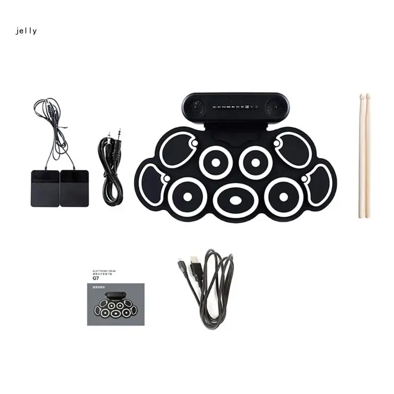 Small Electronic Drum Set for Kids Music Training Indoor and Outdoor Use 448C