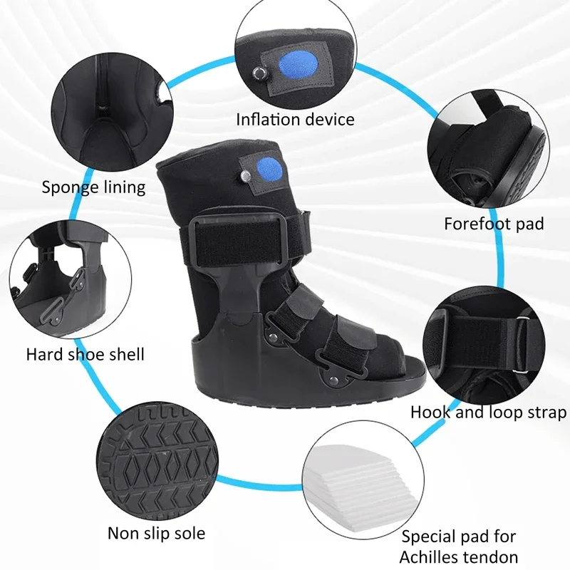 Inflatable Walking Boot Air Walker Brace Light Anti Skid Full Protection Accelerate Recovery Sprained Ankle Walker with Gasbag