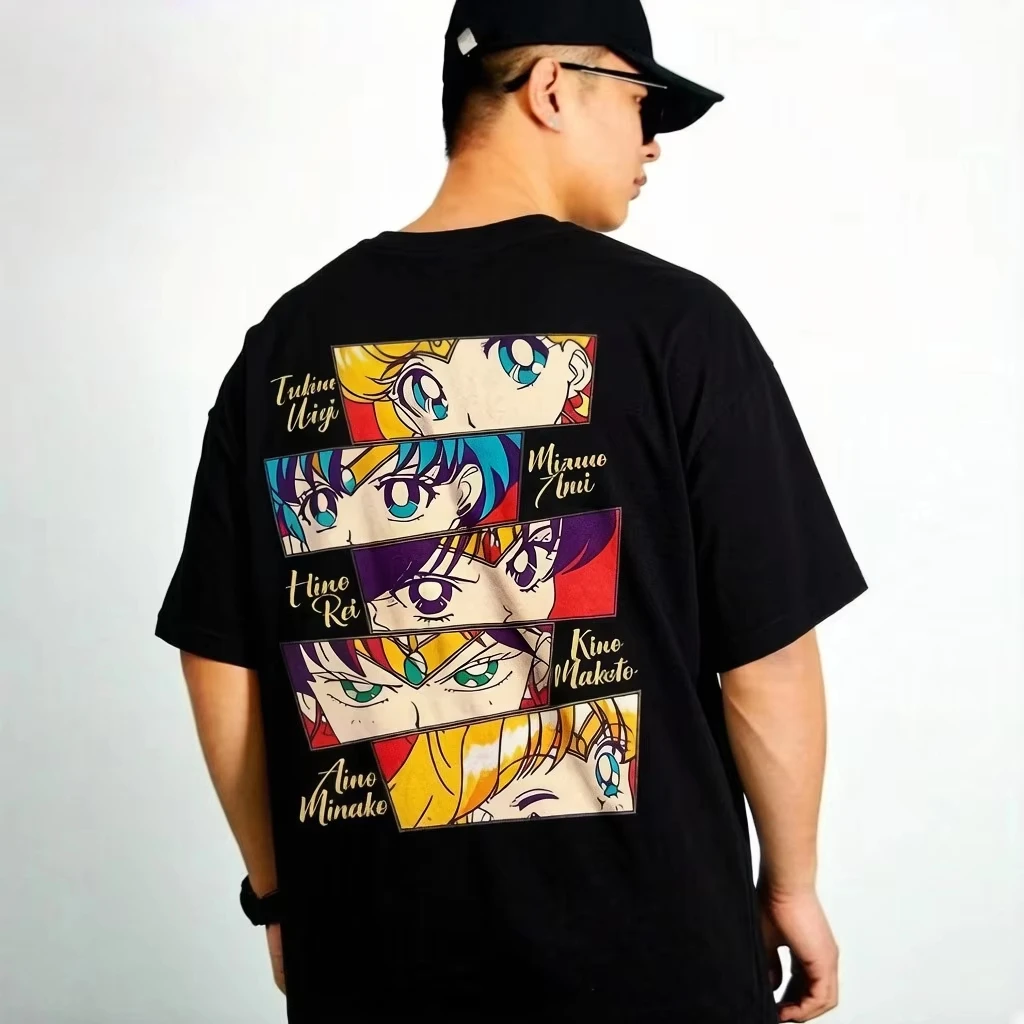 Sailor Moon Anime Water Ice Moon Bedrucktes T-Shirt für Herren und Damen, Herren-Top, Sport-T-Shirt, Herren-T-Shirt 2026 Sommer-T-Shirt