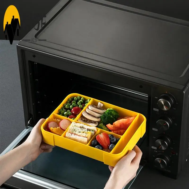 

A15F-Bento Ланч-бокс для детей, ланч-бокс Bento Box для взрослых с 5 отделениями и 1 контейнером для заправки салата, коробка для закусок
