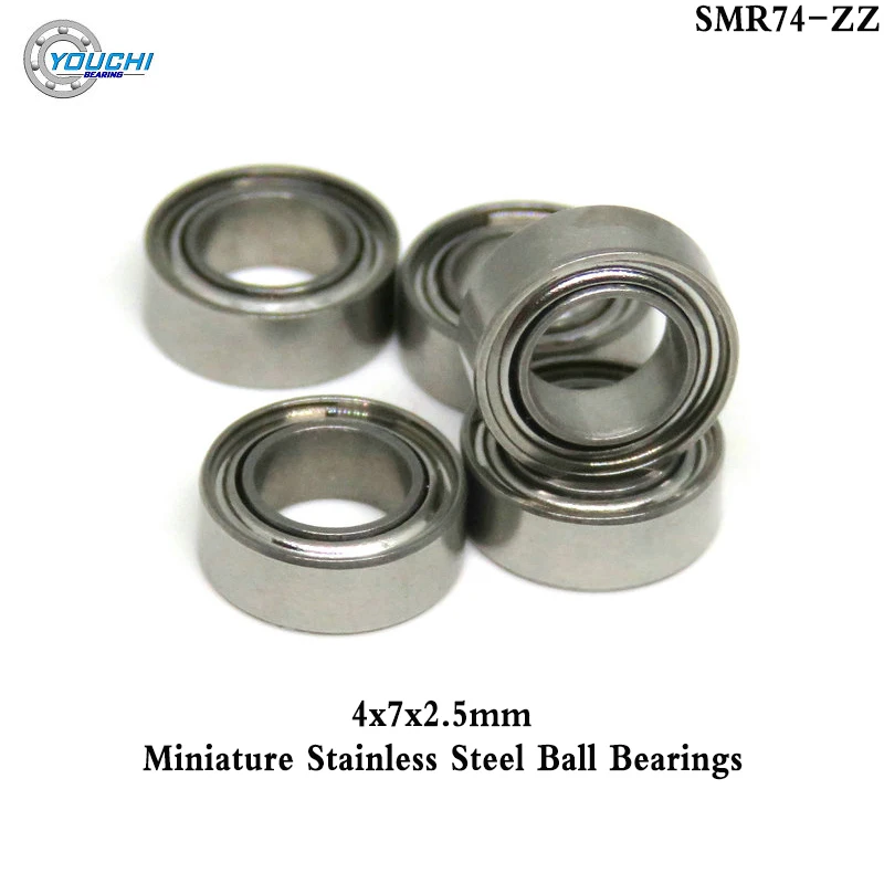 10Pcs 4x7x2.5mm SMR74 ZZ Stainless Steel Bearing SMR74ZZ L740ZZ  Mini RC Model Bearings 4*7*2.5