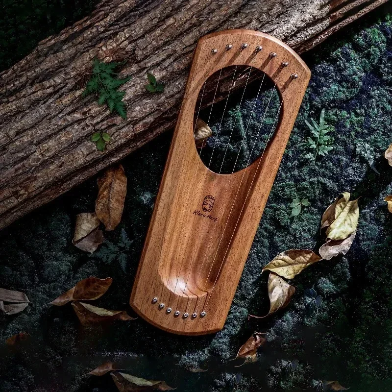 2025 New Lyre Harp 7 Strings Finger Piano Harp Cherry Wood Beechwood Material Lyre Stringed Instrument Kids Birthday Music Gift