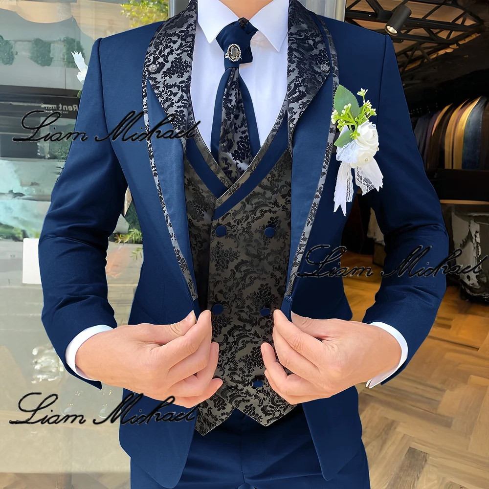 Beige 2024 Men's Suit 4-piece Set Wedding Groom Tuxedo Customized Party Dress Elegant Men's Suit XS-5XL