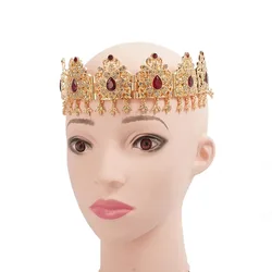 Water Drop Rhinestone Women Hair Chain In Gold Color Algerian Dubai Wedding Jewelry Ethnic Muslim Bridal Hair Accessories