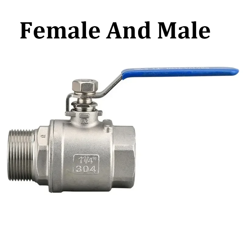 304 Stainless Steel Two Piece Ball Valve 1/4 3/8 1/2