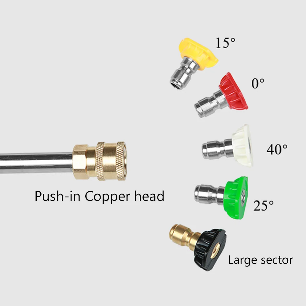 38/56cm Car Pressure Washer Gun Adapter 30 Degree Extension Wand Lance 5pcs Nozzle Tips for Karcher K2-K7 Quick Connect Nozzles