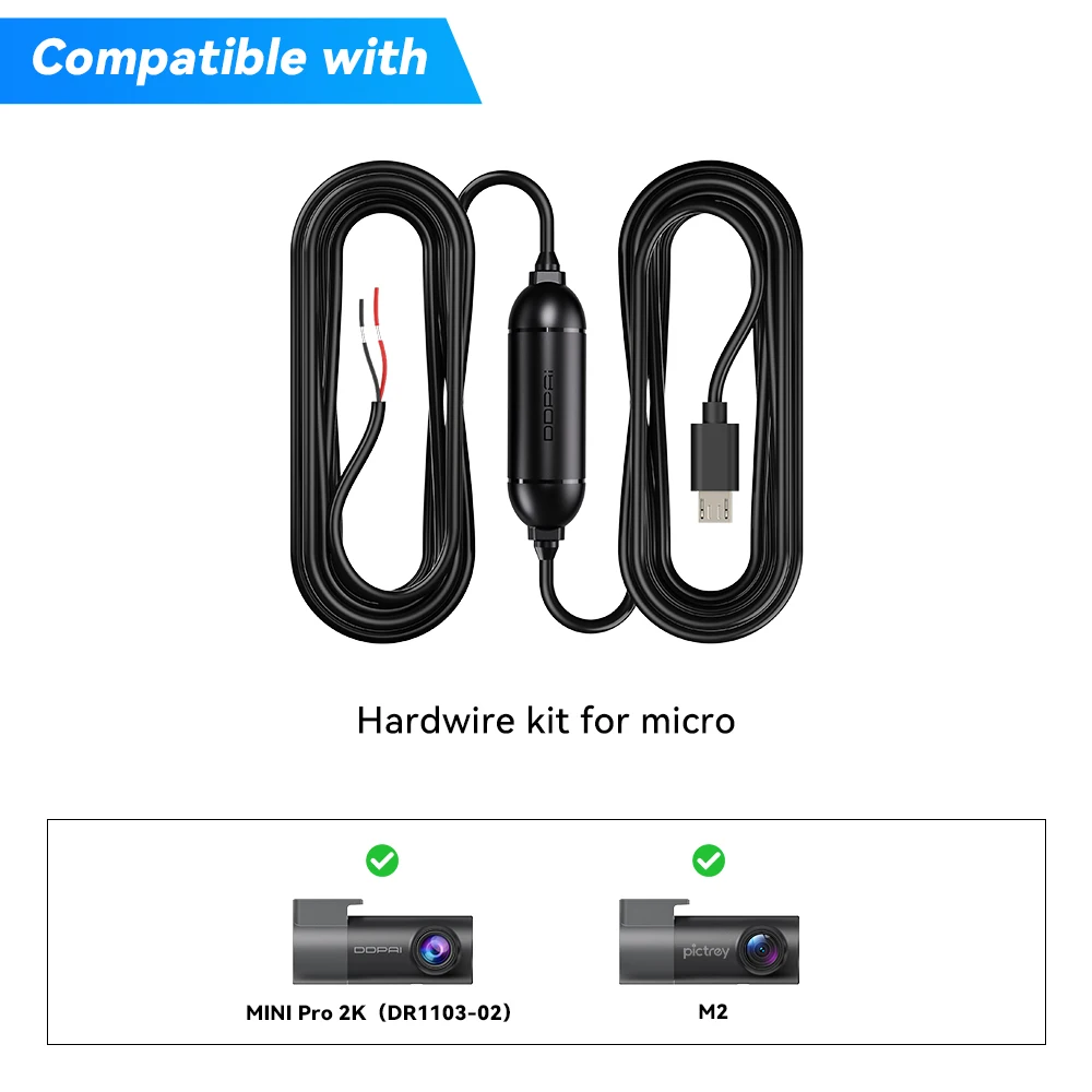 Dashcam Hardwire Kit for 24H Parking Monitor For MINI Pro/MINI Pro 2K/Pictrey M2