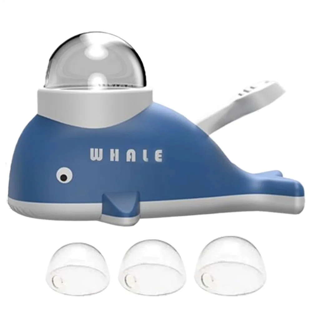 

Whale-Shaped Slow Feeder Dog Toy Press-Activated Adjustable Hole Cat Puzzle Treat Dispenser Transparent Window Anti-slip Base