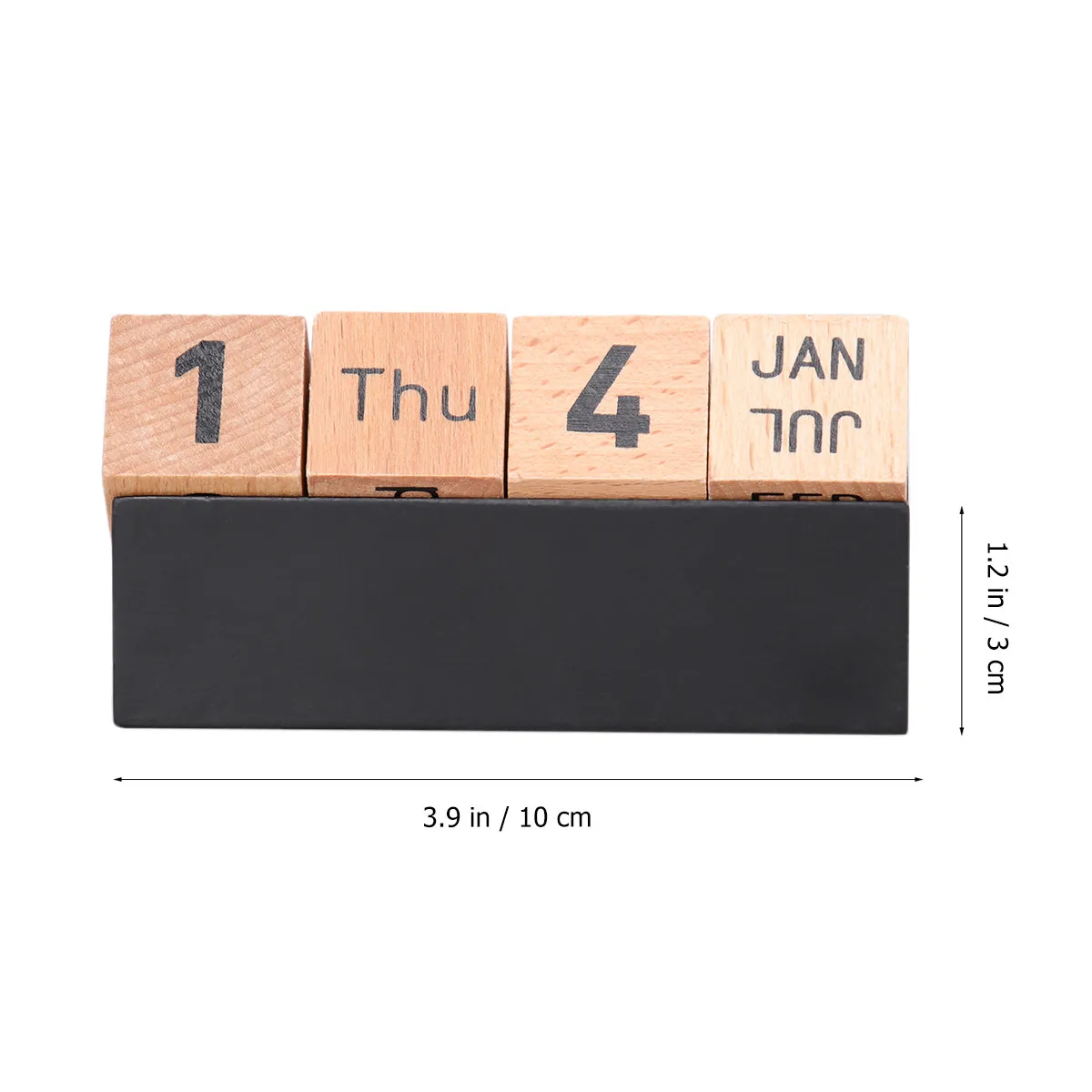 Wooden Desktop Calendar Decoration Natural Wood Table Perpetual Cube Block Calendar Vintage Style Office School Ornament