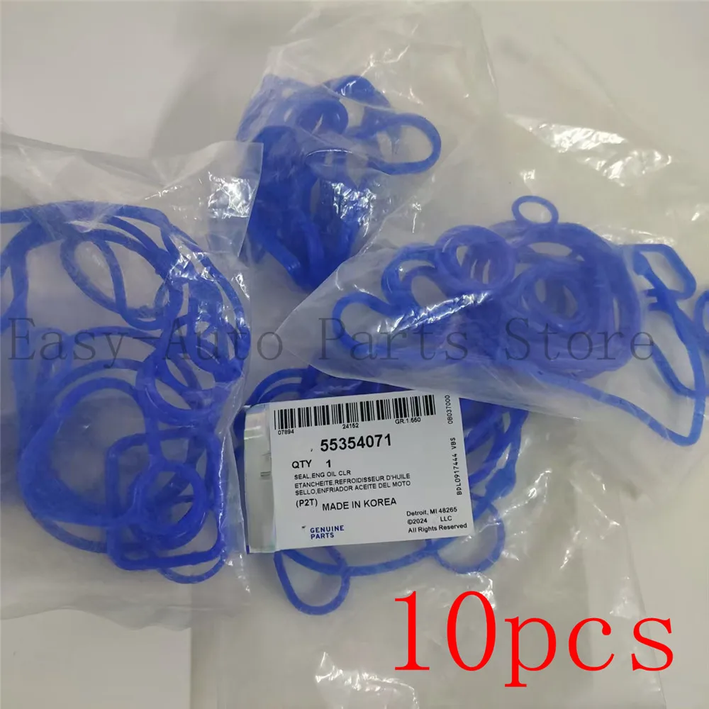 

10 Sets Cooling System Oil Cooler Gasket Seals Blue OEM# 55354071 55354072 For Chevrolet Cruze 1.6L 1.8L Sonic Astra Zafira