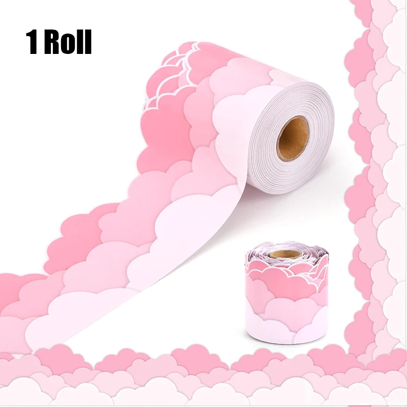 1 لفة على شكل سحابة ملصق الحدود الفصول الدراسية السبورة زينة لوحة الإعلانات تقليم السبورة الملحقات التعليمية