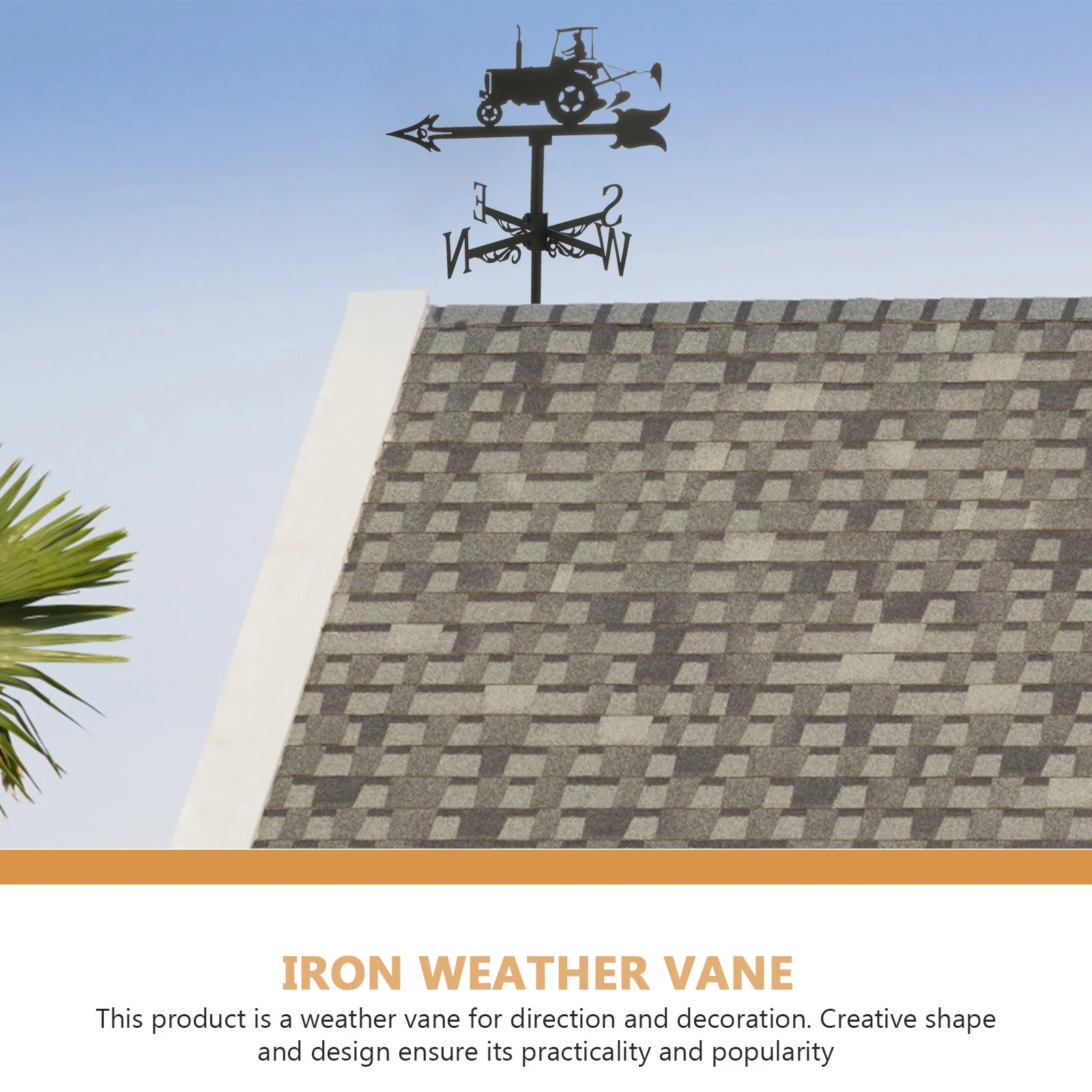 

Металлическая ветроугольник-компас из чёрного железа в европейском стиле для декора, уличный