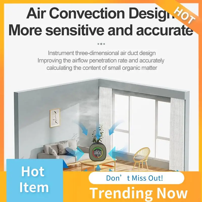 Top Deals K5C Mini Carbon Dioxide Detector CO Tester Air Quality Portable Monitor LED Screen USB Typc-C Charging Indoor