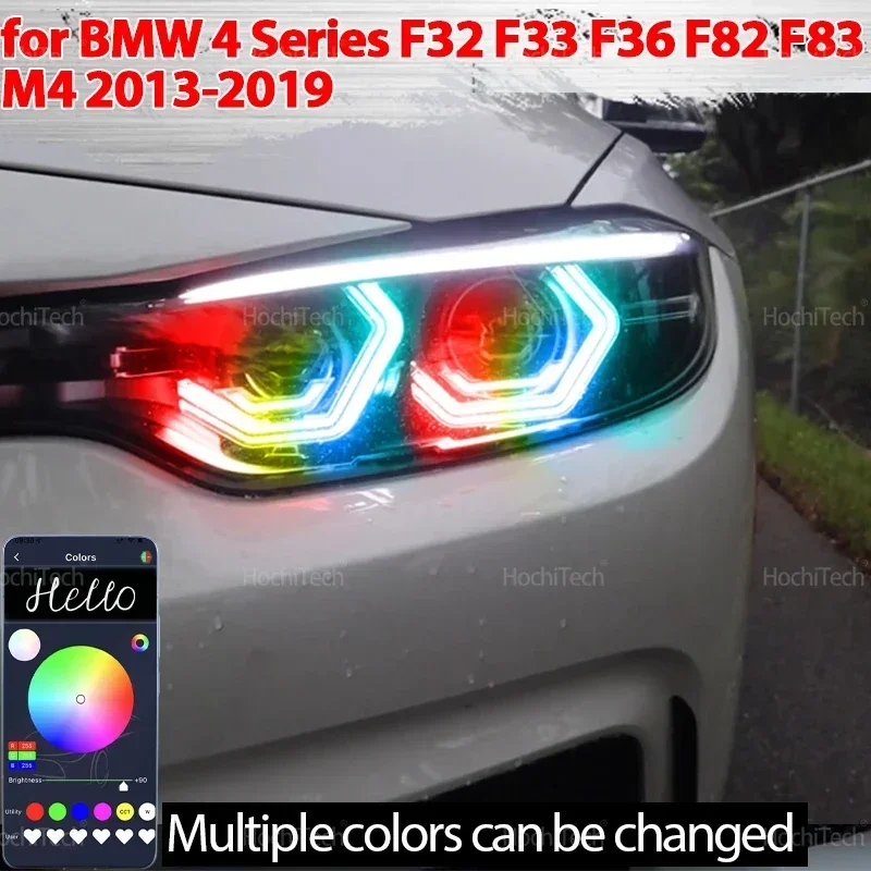 

For BMW 4 Series F32 F33 F36 F82 F83 M4 2013-2019 420i 428i 430i 435i 440i M4 Style Dynamic LED Ring Angel Eyes Turn signal Ring