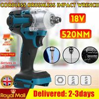 520Nm 18V Brushless Electric Impact Wrench Rechargeable Wrench Power Tool Compatible for Makita Battery 1/2 Inch Head Power Tool