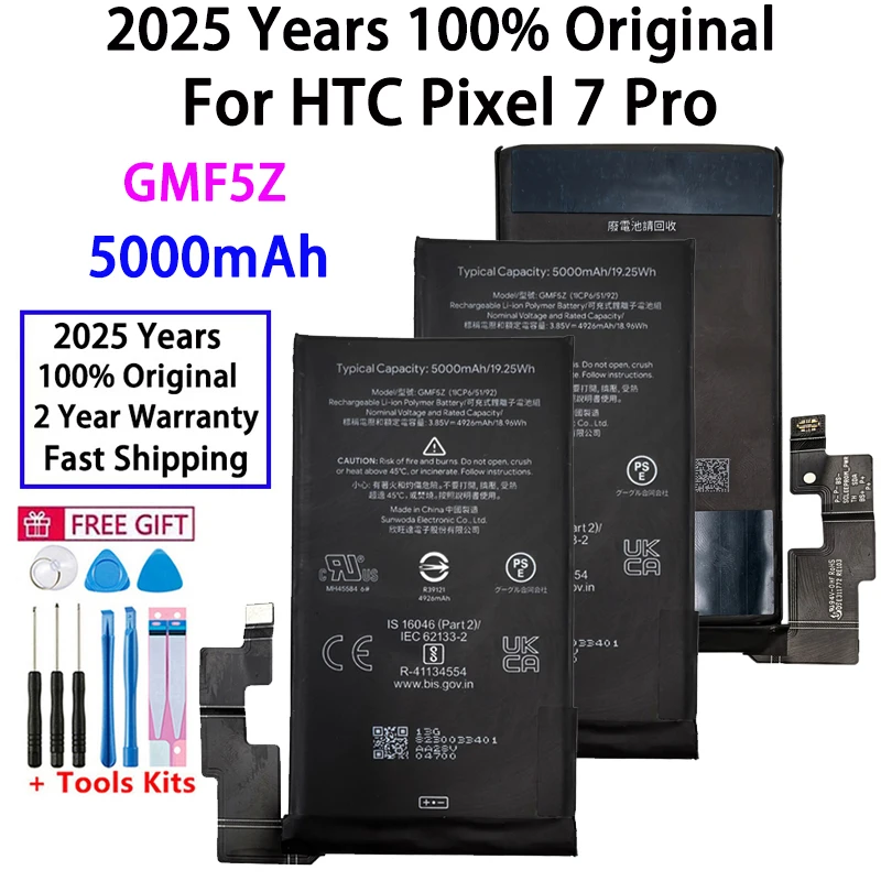 100% Origina GMF5Z 5000mAh For HTC Pixel7 Pro Mobile Phone Replacement Battery For Google Pixel 7 Pro Batteries Fast Shipping