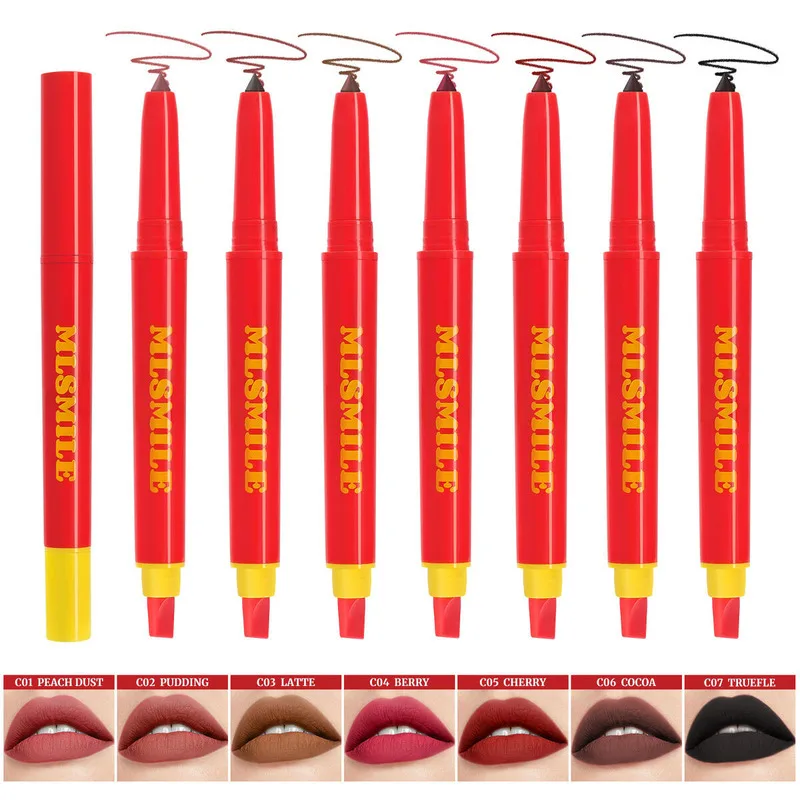 

MLSMILE Dicephalous Silicone Lip Liner Pen Eyeshadow Lip Line Dual Purpose Cosmetic Brush Skin-friendly 2025 new