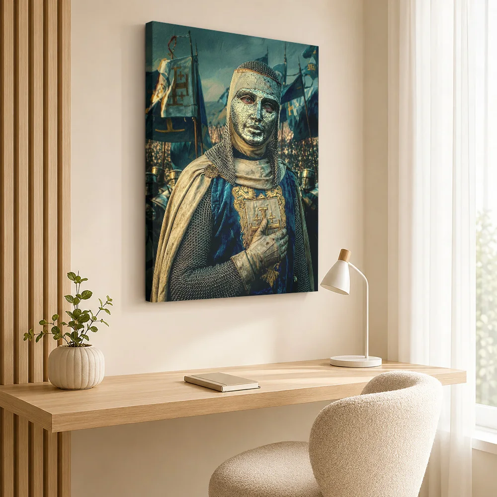 King Baldwin IV Movie Portrait Gallery Wrapped Canvas Print Customized Photo Classical Character Detail Wall Art For Man Cave
