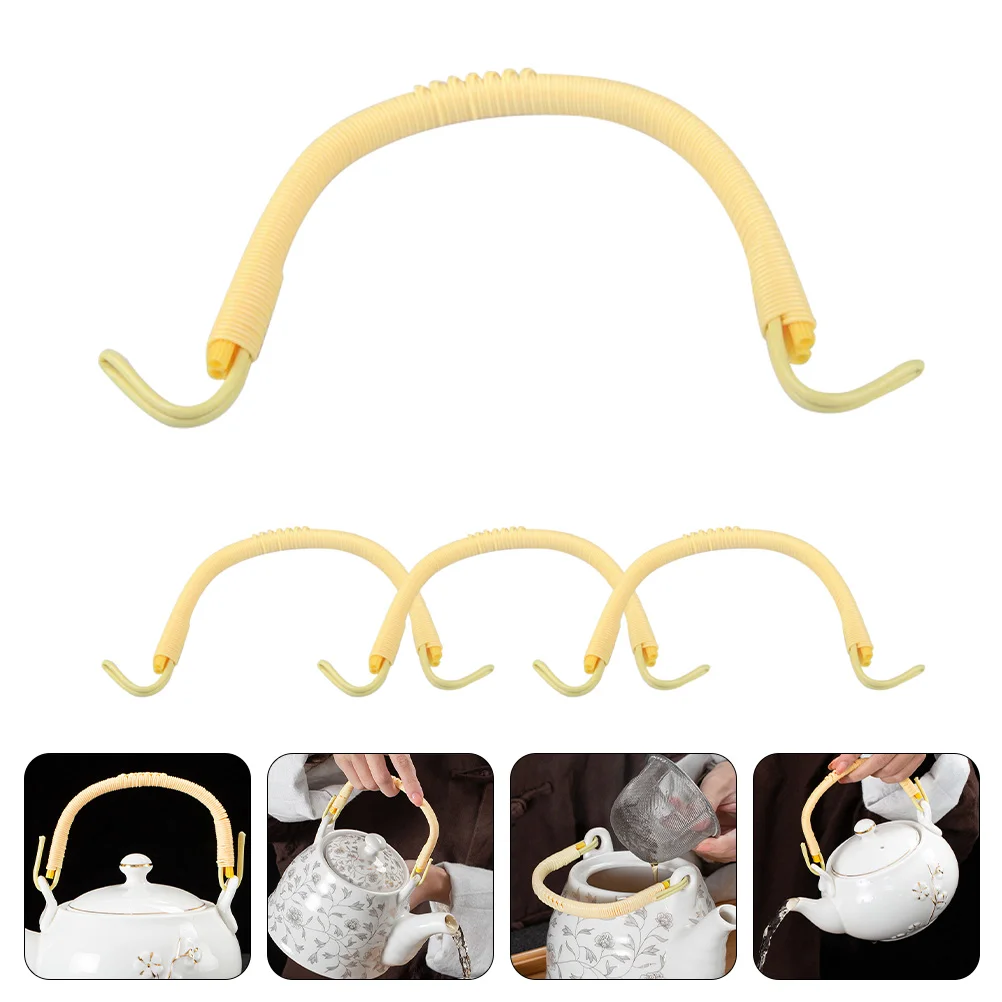 4 Pcs Teapot Handle Kettle Grip Replacement Retro Compact Human Body Plastic Wear-resistant Convenient