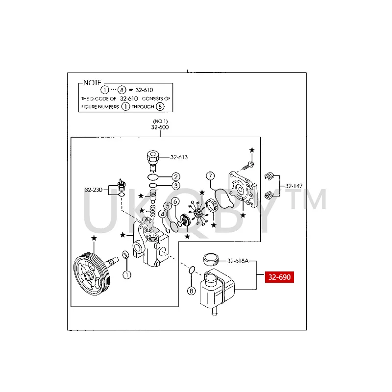 GJ6A32690 Suitable for Ma zd a 6 Steering wheel assist oil tank assist pump oil tank storage tank