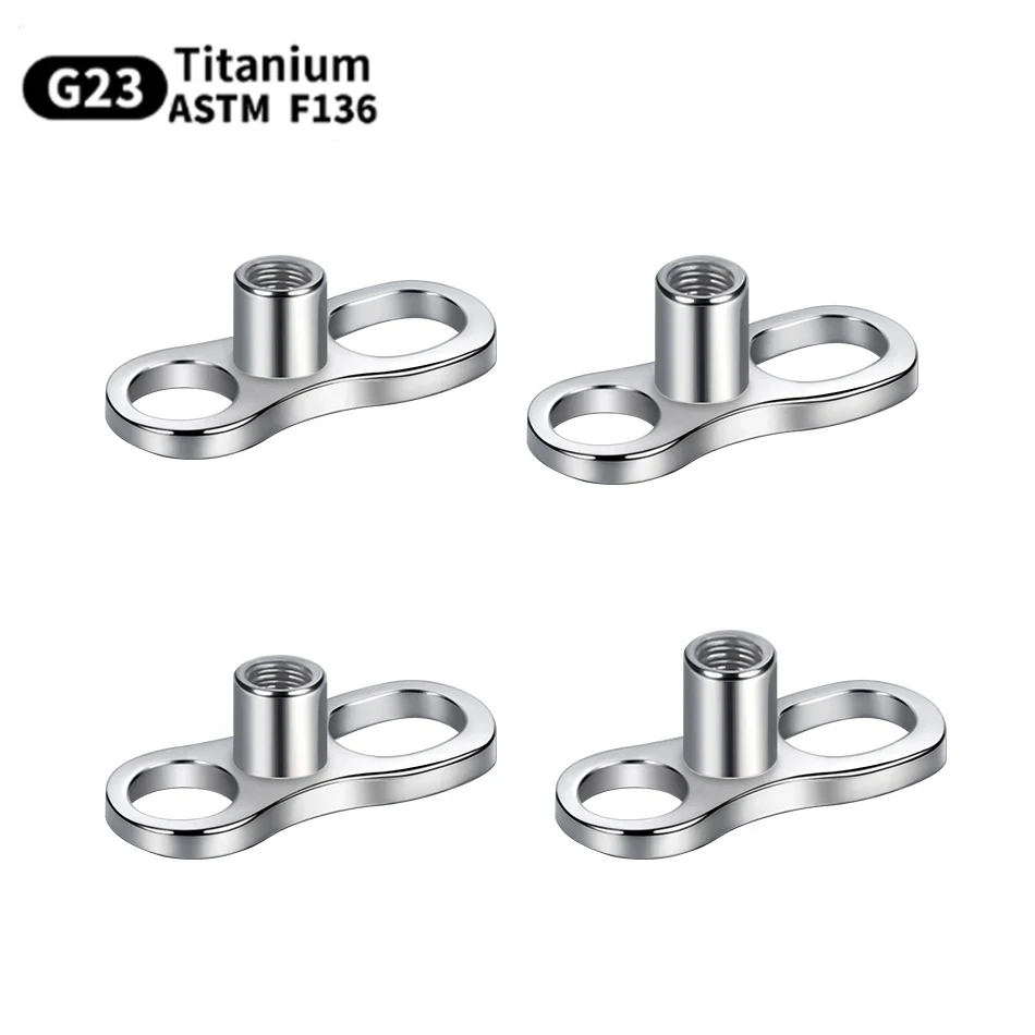 50Pcs/lot ASTM-F136 Titanium Microdermal Piercing 14G 2/2.5mm Dermal Anchor Base Surface Tragus Pircing Skin Driver Body Jewelry