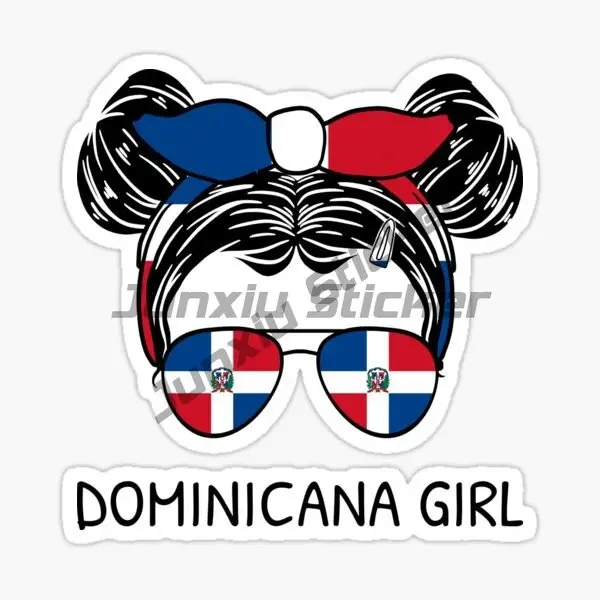 ملصقات على شكل جمجمة لخريطة علم الدومينيكان، ملصقات للكمبيوتر المحمول ونافذة السيارة، شاحنة تخييم، خوذة دراجة على الطرق الوعرة، ملصق جداري لغرفة الطاولة #6