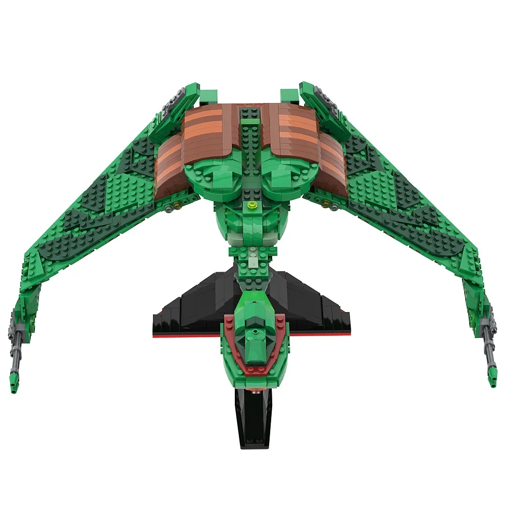 MOC Treked Klingon المركبات الفضائية بنة مجموعة بين النجوم الفضاء الطيور على شكل السفينة D7 الطرادات القتالية لعبة الطوب للأطفال هدية