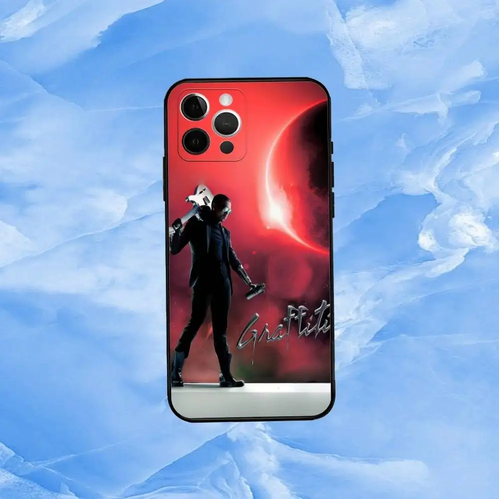 حافظة هاتف Singer Rap C-Chris B-Brown لهاتف iPhone 17,16,15,14,13,12,11 Plus، Pro Max، XS، غطاء أسود من السيليكون الناعم #3