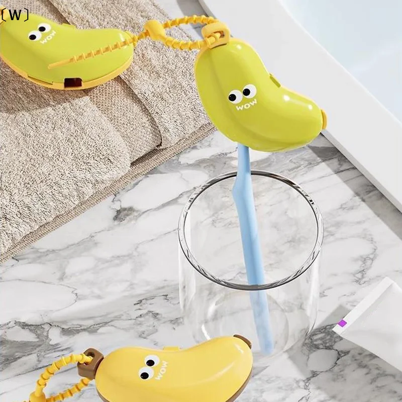 

tipoW VissW GrupoBanana Защитный чехол для головки зубной щетки с отделением для зубной пасты Зажим для пыли для зубной щетки Портативный дорожный стиль для хранения