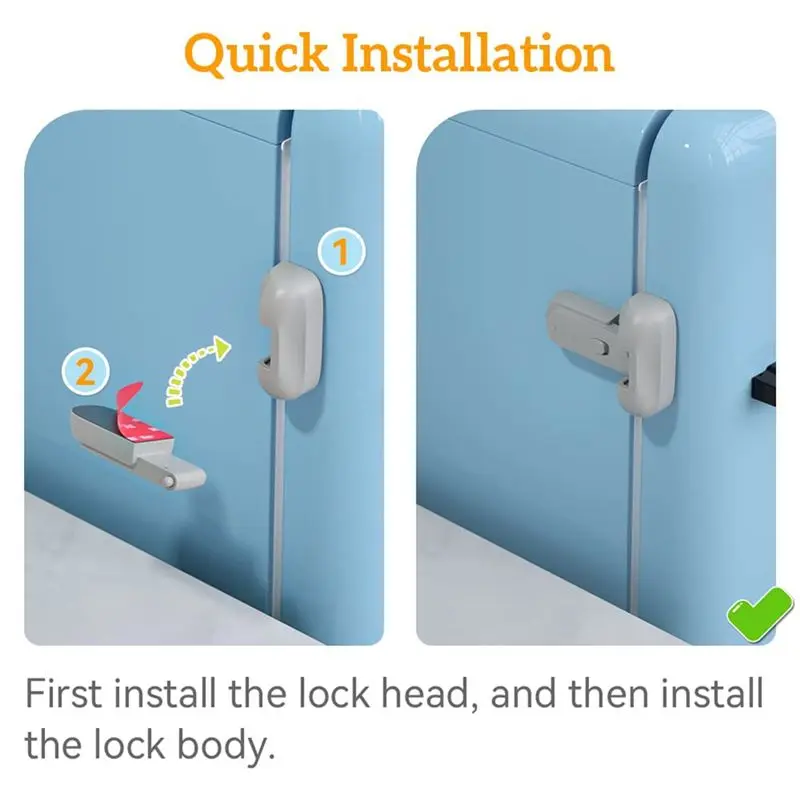 2Pcs Safe Fridge Lock, Child Proof Refrigerator Freezer Door Lock, Protect Refrigerators With Sealing Strips