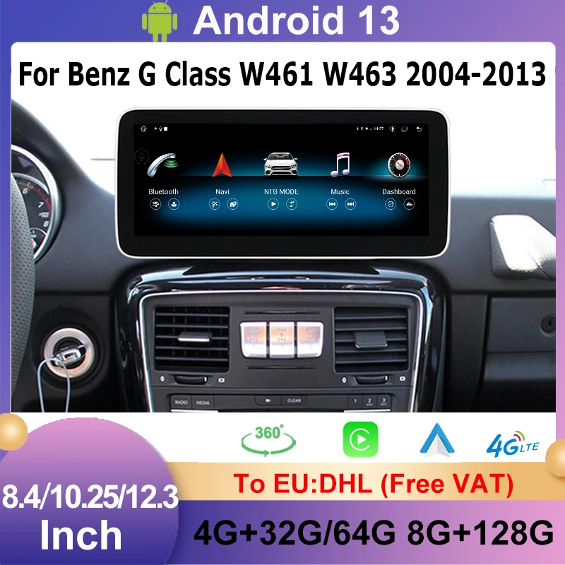 

GPS Navigation Android 13 HD CarPlay Car Radio For Mercedes Benz G Class W461 W463 G350 Multimedia Player Stereo Screen 4G WIFI