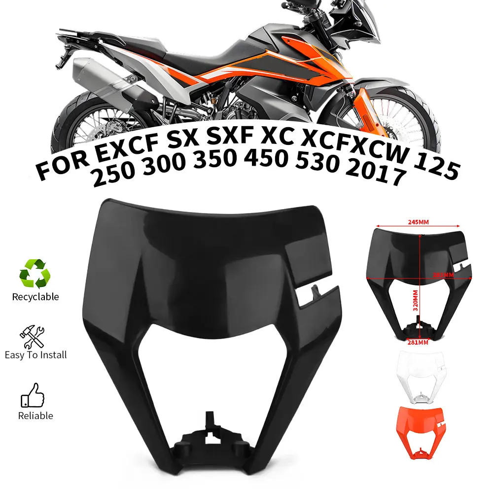 

Universal Headlight Headlamp PP Cover Mask For KTM EXC SX SXS EXCF XCW SMR 125 150 250 300 350 450 500 525 Motorcycle Ebike Part
