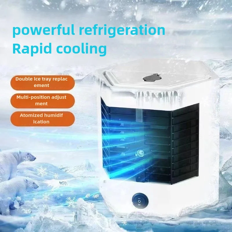 

Portable Water Cooling Fan for Air Conditioner, Adjustable Wind Direction, Quiet Evaporative Air Cooler for Dorm Desk